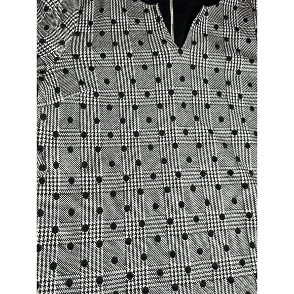 Talbots pretty Plaid Polka Dot Black L Petite Career Preppy Minimalist Work - Picture 3 of 7
